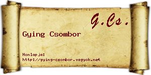 Gying Csombor névjegykártya